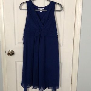 Mid-length royal blue maternity dress
